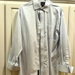 JoS A. Bank Men’s Signature Collection Dress Shirt 16-33, Light Blue Check